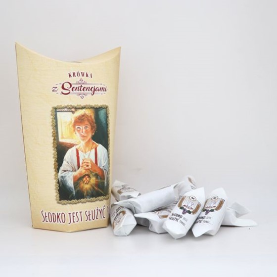 Krówki z sentencjami: Słodko jest służyć Panu