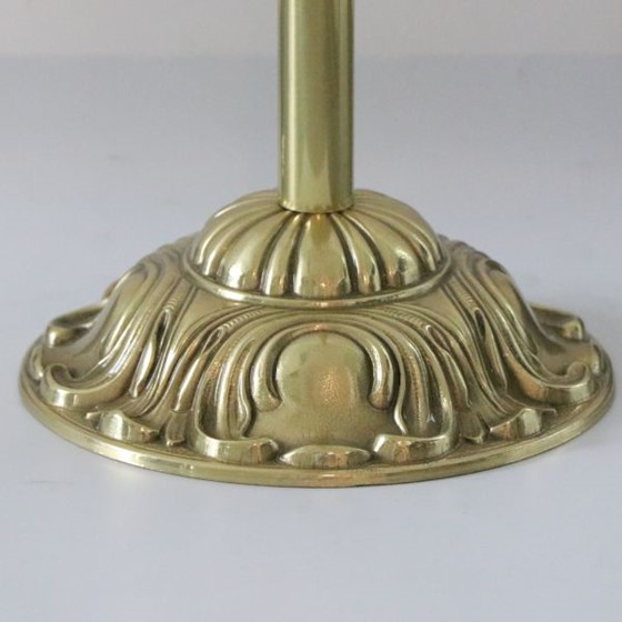 Lichtarz mosiężny pojedynczy ze świecą - 117cm /OB