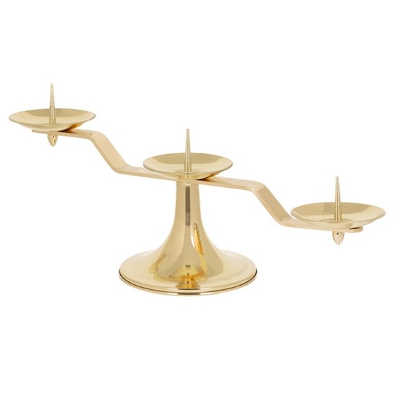 Lichtarz mosiężny potrójny - 15cm /L108