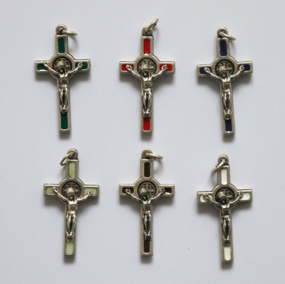 Krzyżyk - Św. Benedykt (19x38) /IT srebrny