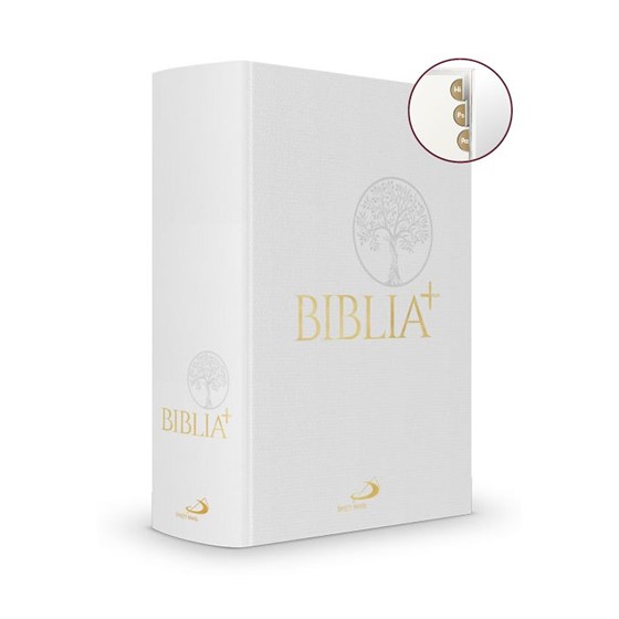 Biblia Plus /biała płótno z paginatorami