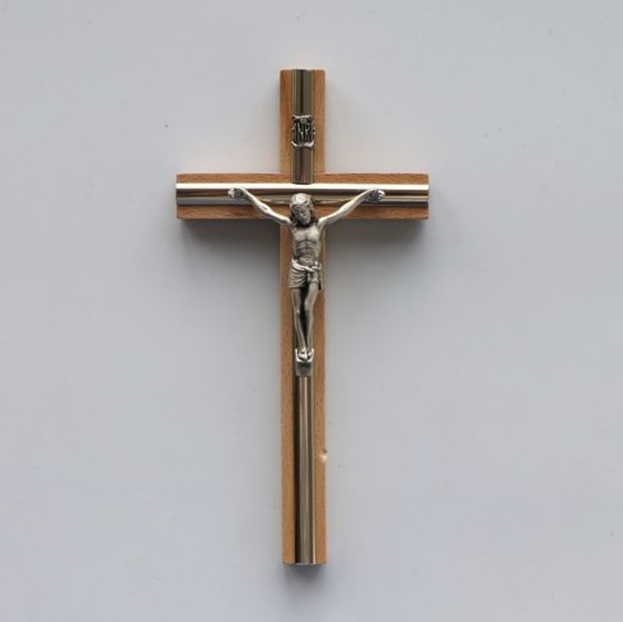 Krzyż wiszący - 16cm /drewniany (R-listwa jasny)