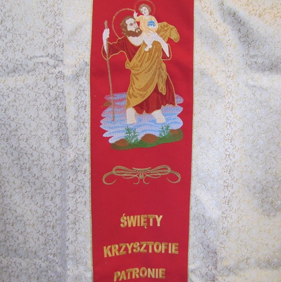 Ornat haftowany (K-769) Św. Krzysztof - złoty