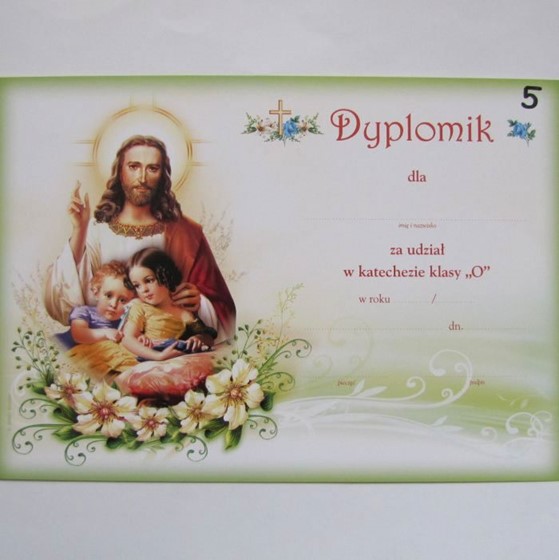 Dyplom ukończenia katechezy - "0" (A-05)