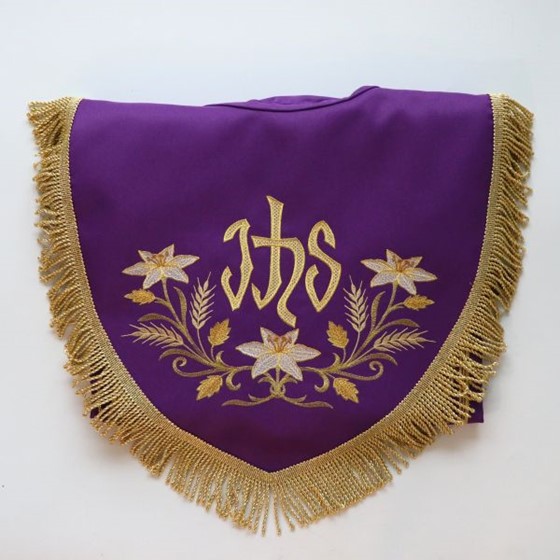 Kapa haftowana (K-825) /fioletowa - zwykła