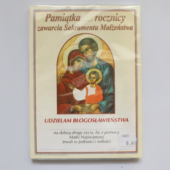 Pamiątka rocznicy ślubu (K-Św. Rodzina-ikona)