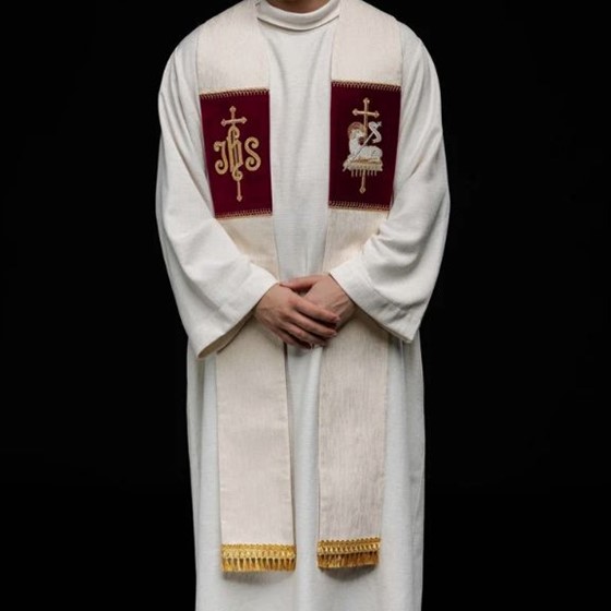 Stuła haftowana (H-089/05) Baranek