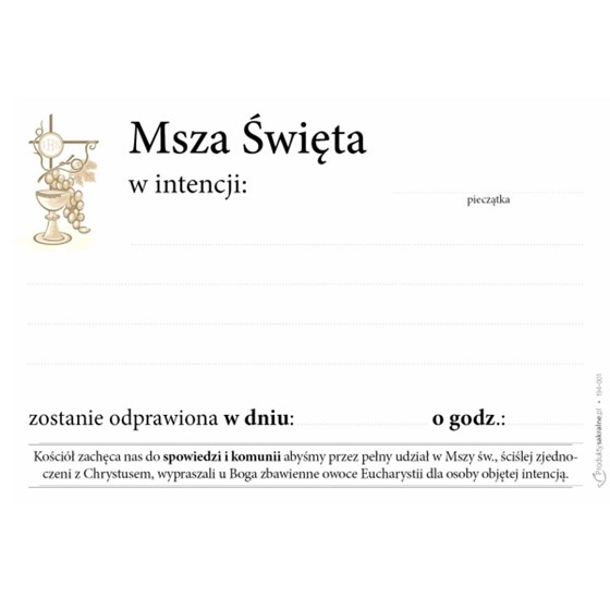 Intencje Mszy Świętej /ALL