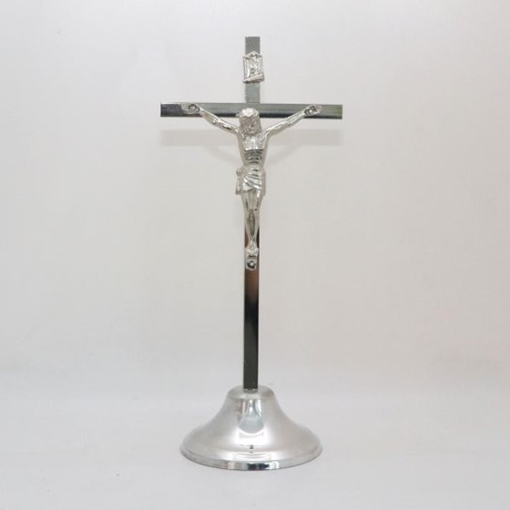 Krzyż nowoczesny - 21 cm (J chrom duży szeroki)