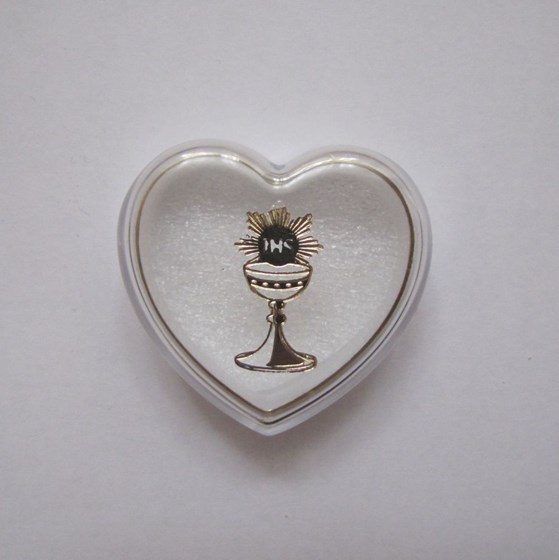 Pudełko na biżuterię - Komunia Święta - serce