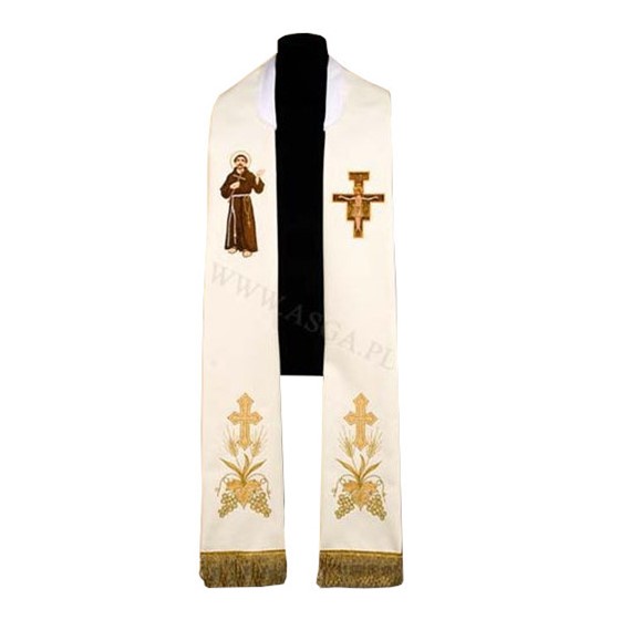 Stuła haftowana (K-211) Św. Franciszek