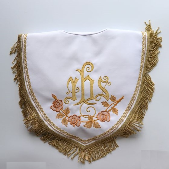 Kapa haftowana (K-807) /biała - zwykła