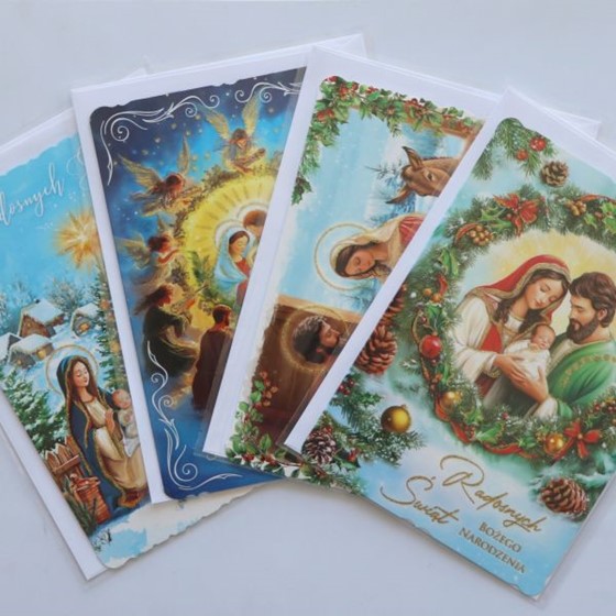 Karnety - C6 religijne (tekst; brokat, opłatek) AN