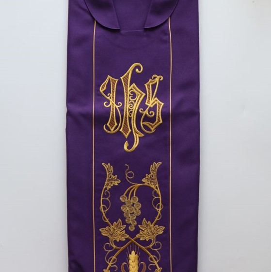 Ornat haftowany (K-686) fioletowy - zwykły