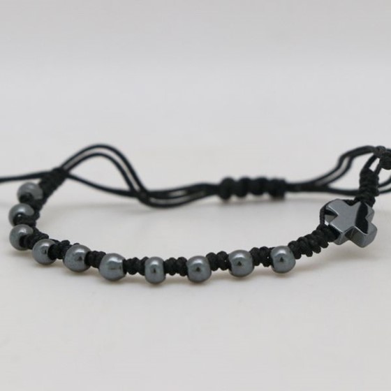 Bransoletka (ART-M-15 hematyt-sznurek)