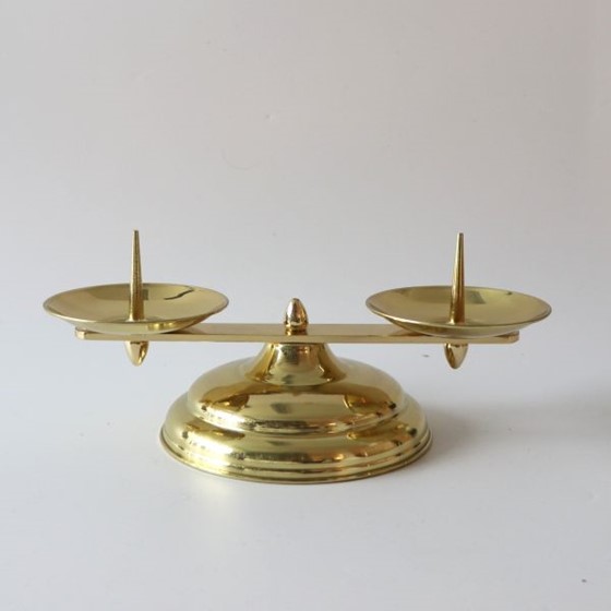 Lichtarz mosiężny podwójny - 9cm /L35