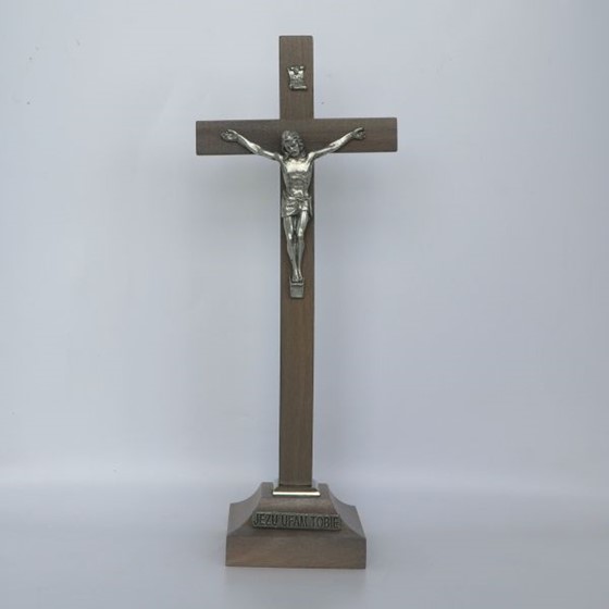 Krzyż drewniany - 24cm (KW) szary