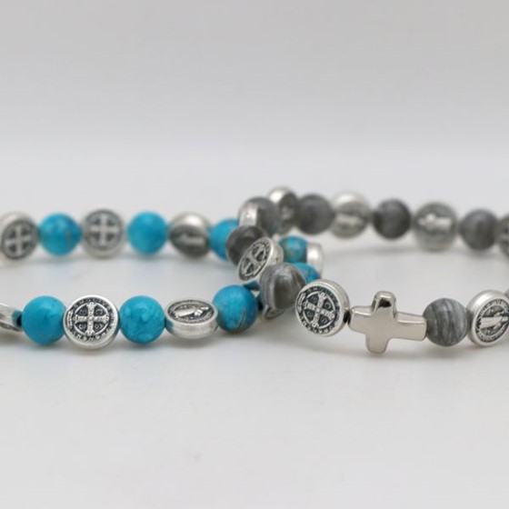 Bransoletka (R-metal) Św. Benedykt