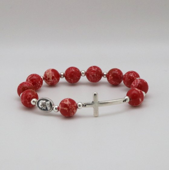 Bransoletka (PR-różaniec, 10) /jaspis cesarski cz.