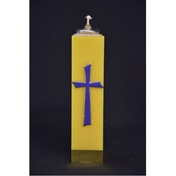 Świeca olejowa - wys. 30cm, śr.75mm /Krzyż fioletowy (WEB-214/215)