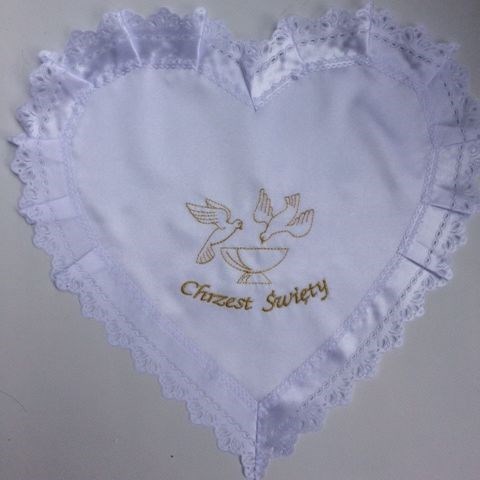 Szatka do chrztu - serce /Ptak wypalany Z