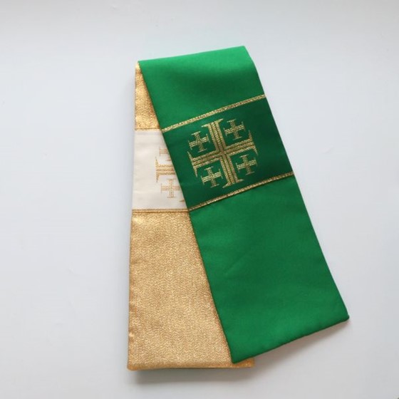 Stuła zwykła dwustronna (K) zielono - złota