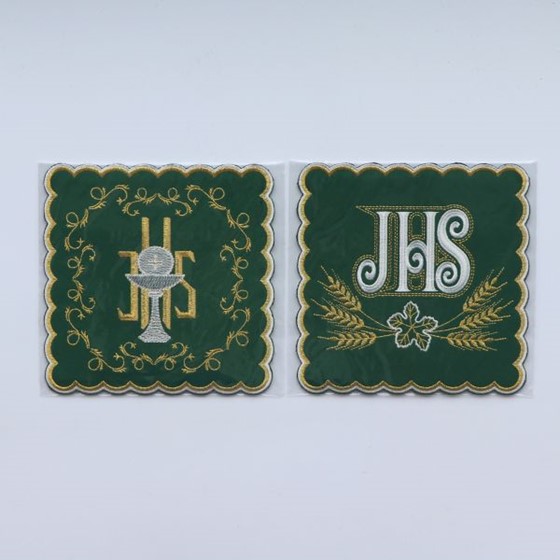 Palka haftowana - IHS /zielona (KB)