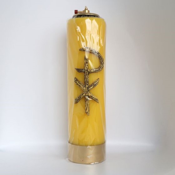 Świeca olejowa - wys. 30cm, śr.80mm (WG-A14) żółta
