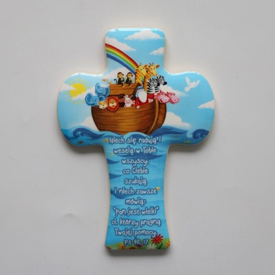 Krzyż wiszący - 14cm /ceramiczny (MG-Arka Noego)