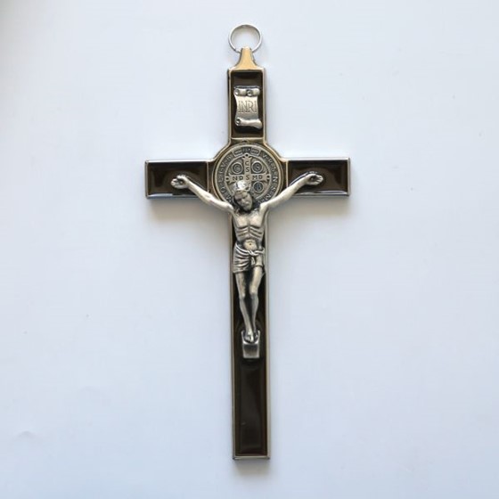 Krzyż wiszący - 19,5cm /srebrny (KR-Św. B. brąz)