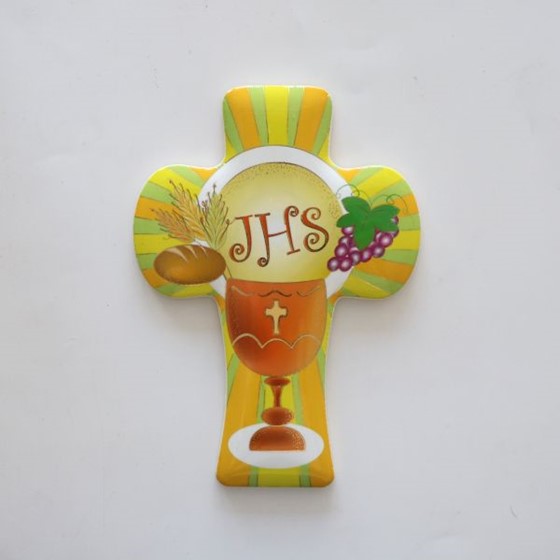 Krzyż wiszący - 14cm /ceramiczny (MG-IHS)