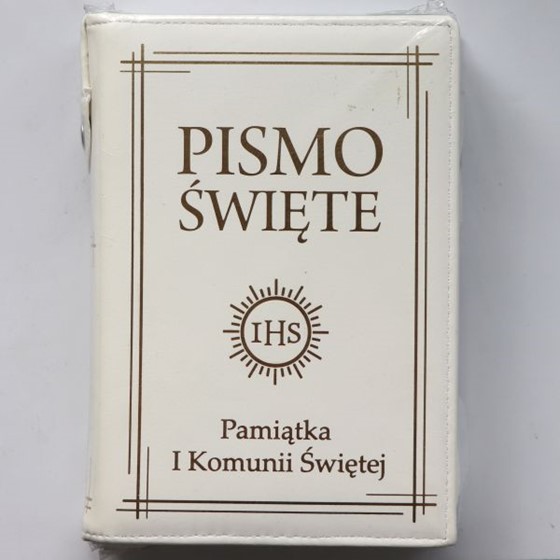 Pismo Święte /A6 - etui /białe Pamiątka Komunii