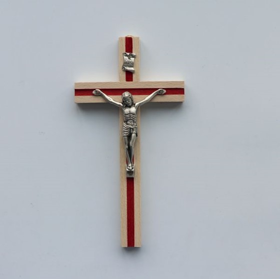 Krzyż wiszący - 21cm /jasny (R-frezowany czerwony)