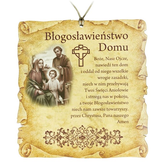 Plakietka z modlitwą błogosławieństwa (R-pergamin)