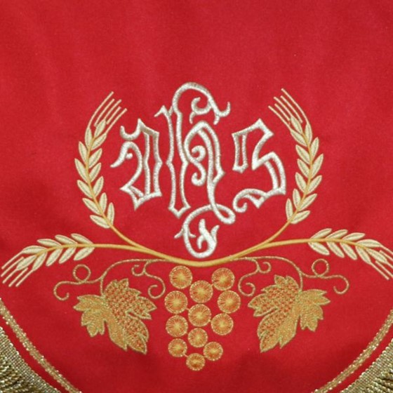 Kapa haftowana (K-806) /czerwona - zwykła