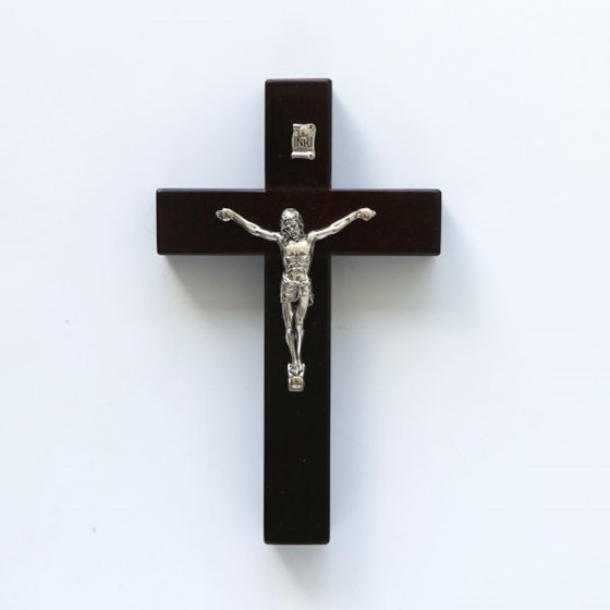 Krzyż wiszący - 14cm /drewniany (OB4-wenge)