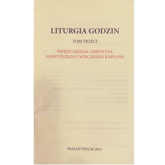 Dodatek Liturgia Godzin T- III Święto Jezusa