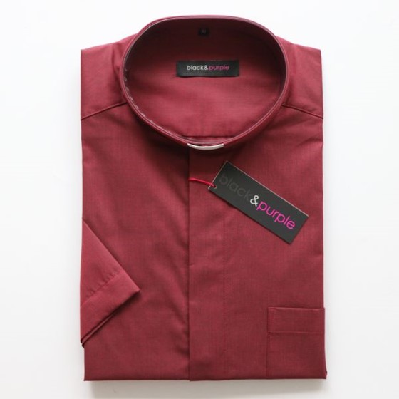Koszula kapłańska Limited fil a fil /bordo (K14)
