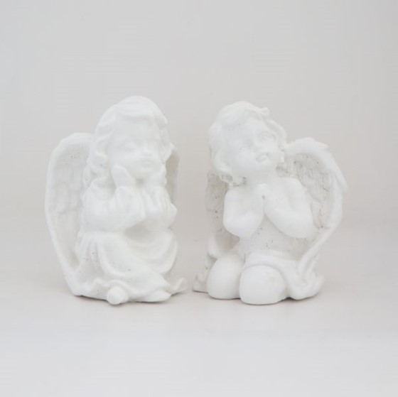 Figura Anioła Stróża siedzącego (M-7002 biały)