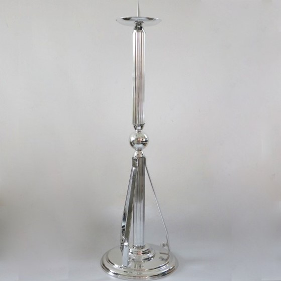 Lichtarz niklowany pojedynczy - 100cm prosty /ARK