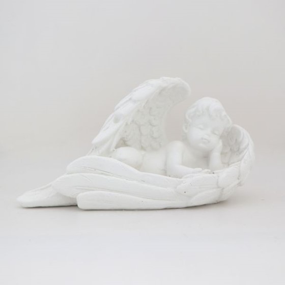 Figura Anioła Stróża w skrzydłach (M-7011 biały)