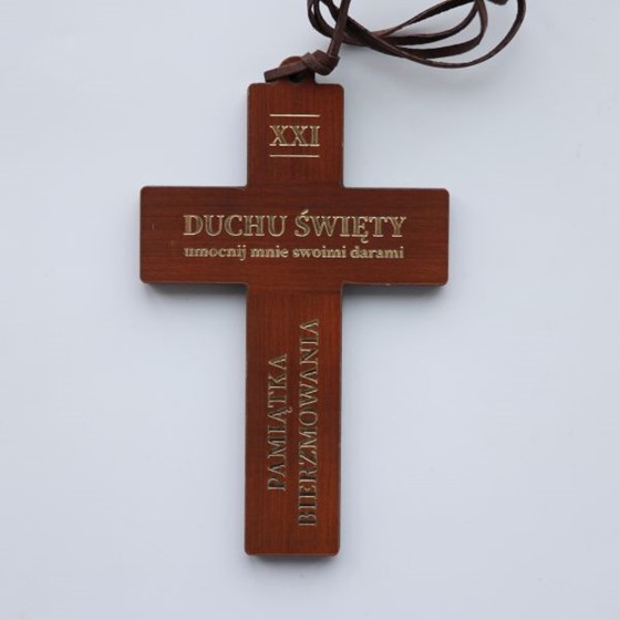 Krzyż do bierzmowania (13cm /RYS-drewniany)