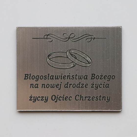 Plakietka ślubna /od Ojca Chrzestnego