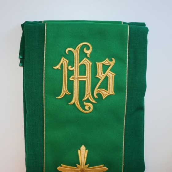 Ornat haftowany (K-1026) zielony - zwykły