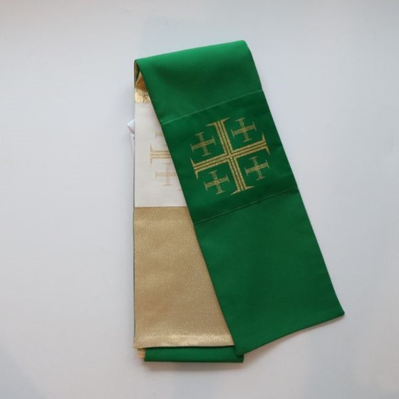 Stuła zwykła dwustronna (K) zielono - złota