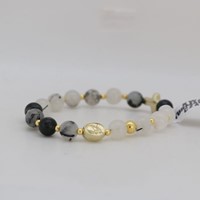 Bransoletka (KR-różaniec) / kwarc tulimanowy