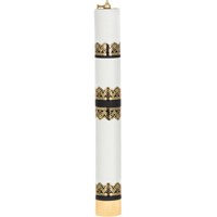 Świeca olejowa - wys. 60cm, śr.63mm /biała -czarna