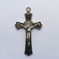 Krzyż wiszący - 20cm /srebrny (J-Św. B. czarny)