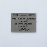 Plakietka grawerowana - 18 urodziny /od Rodziców