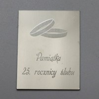 Plakietka ślubna - mała / 25. rocznica ślubu